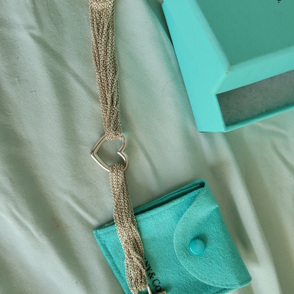 Tiffany & Co. Heart Multi Chain Strand Toggle Bracelet 7.5” Sterling Silver 925 - Picture 2 of 4